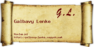 Galbavy Lenke névjegykártya